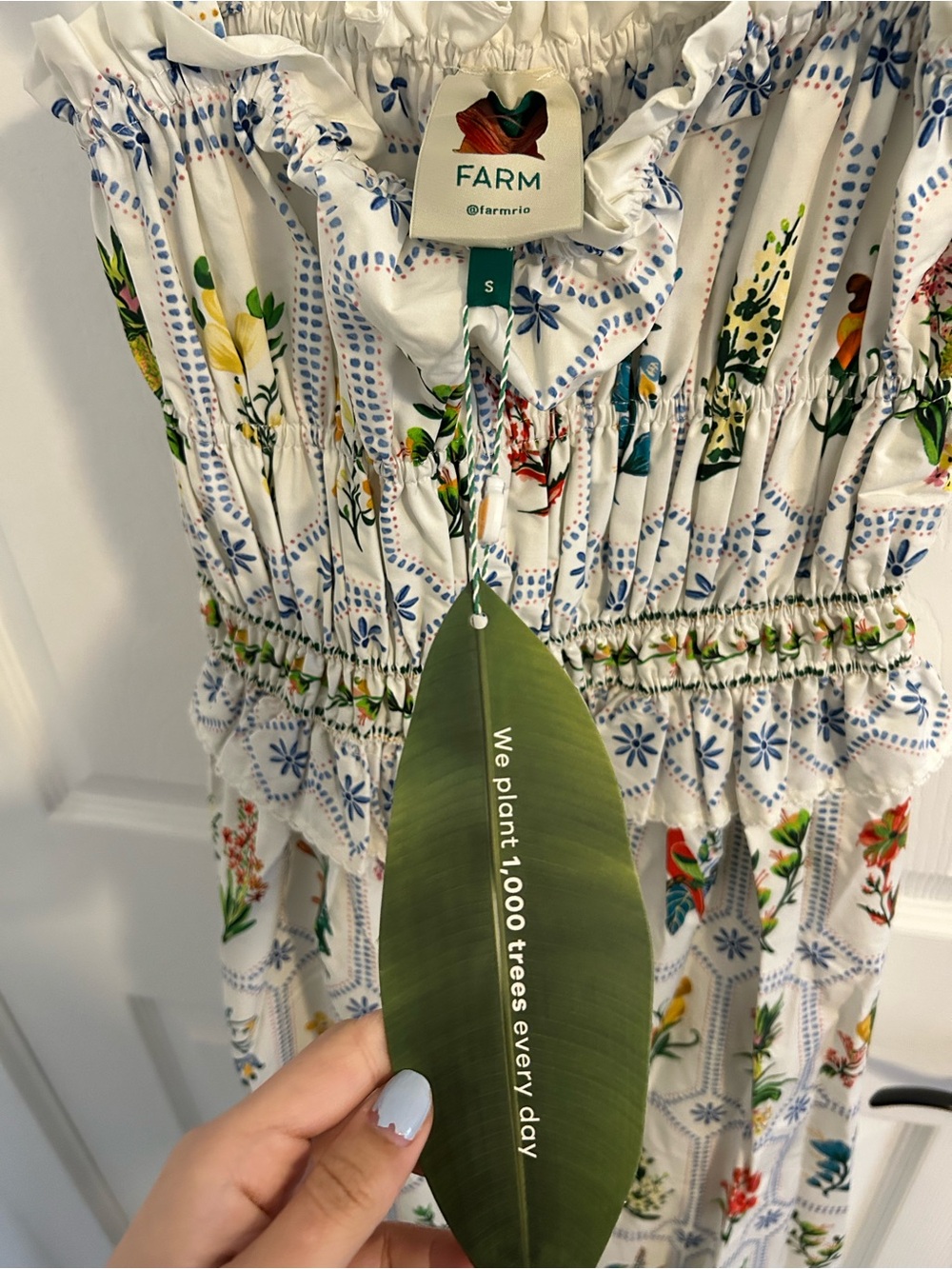 NWT Farm Rio Floral Print White Sundress SIZE 4 - Picture 8 of 16